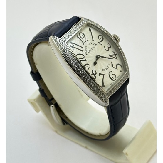 Franck Muller Cintrée Curvex Blue Strap Ladies Watch