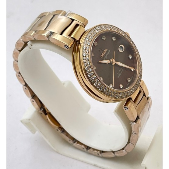 Omega Ladymatic Nicole Kidman Brown Rose Gold Watch