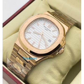 Patek Philippe Nautilus Rose Gold White Watch