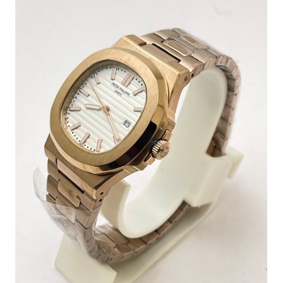 Patek Philippe Nautilus Rose Gold White Watch