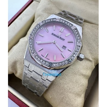 Audemars Piguet Royal Oak Diamond Pink Mother of Pearl Ladies Watch