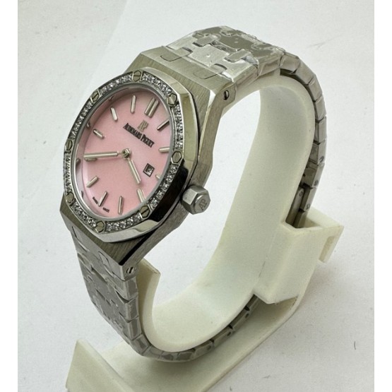 Audemars Piguet Royal Oak Diamond Pink Mother of Pearl Ladies Watch