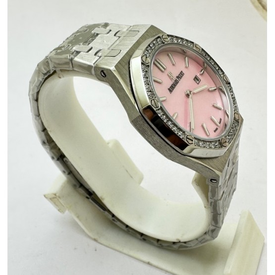 Audemars Piguet Royal Oak Diamond Pink Mother of Pearl Ladies Watch