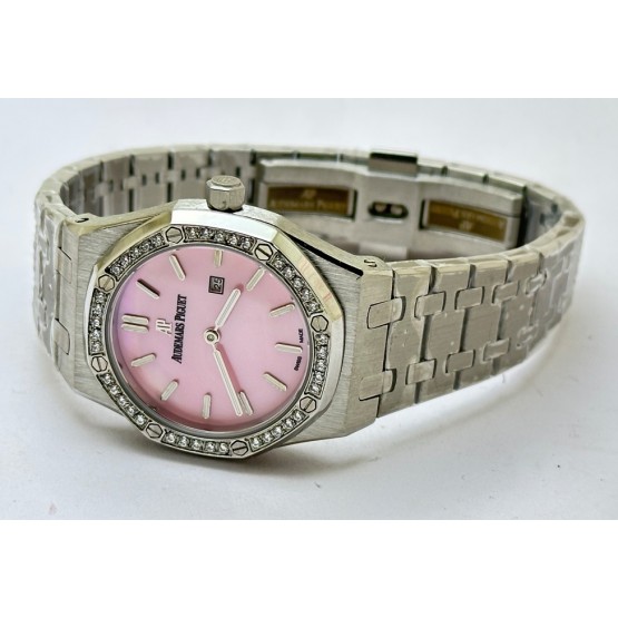 Audemars Piguet Royal Oak Diamond Pink Mother of Pearl Ladies Watch