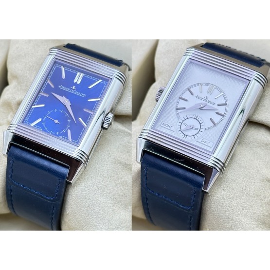 Jaeger Lecoultre Reverso Tribute Duoface Steel Swiss ETA 7750 Valjoux Movement Watch