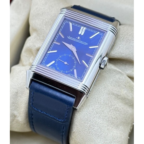 Jaeger Lecoultre Reverso Tribute Duoface Steel Swiss ETA 7750 Valjoux Movement Watch