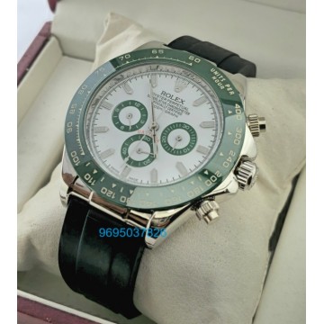 Rolex Daytona Green Bezel Black Rubber Strap Swiss Automatic Watch