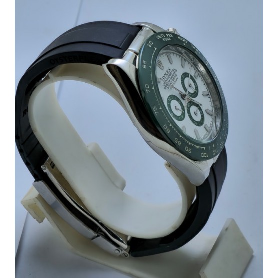 Rolex Daytona Green Bezel Black Rubber Strap Swiss Automatic Watch