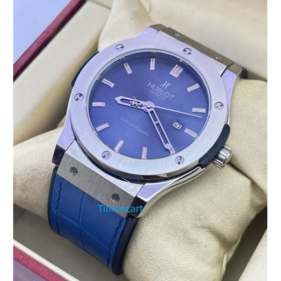 Hublot Vendom Classic Steel Blue 2 Leather Strap Swiss Automatic Watch