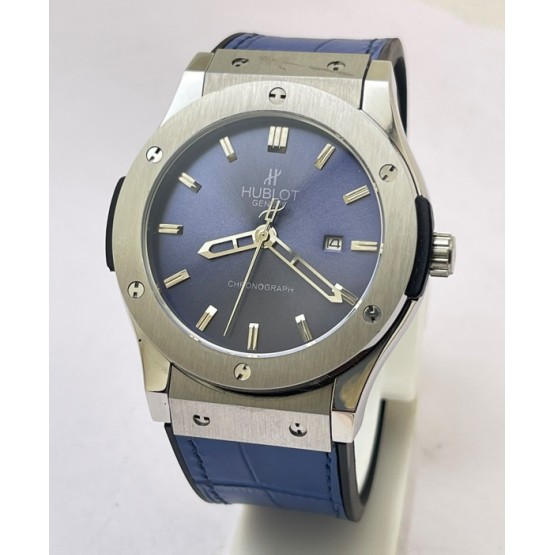 Hublot Vendom Classic Steel Blue 2 Leather Strap Swiss Automatic Watch