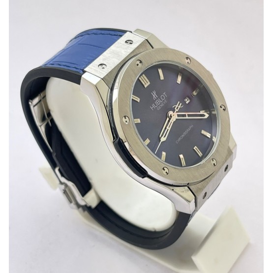 Hublot Vendom Classic Steel Blue 2 Leather Strap Swiss Automatic Watch