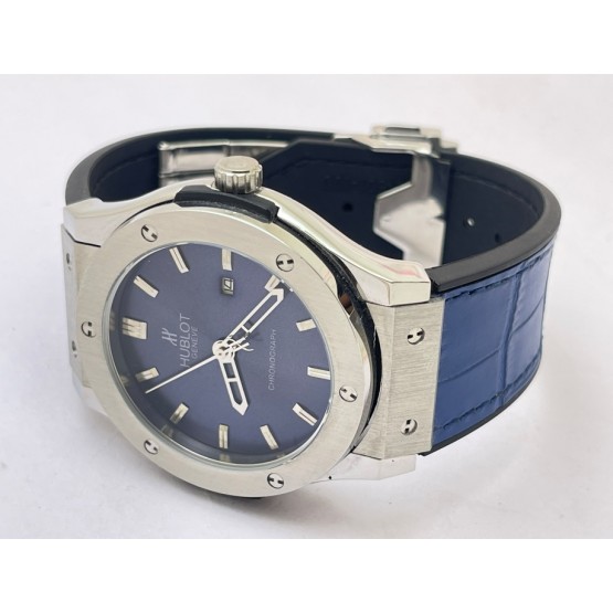 Hublot Vendom Classic Steel Blue 2 Leather Strap Swiss Automatic Watch