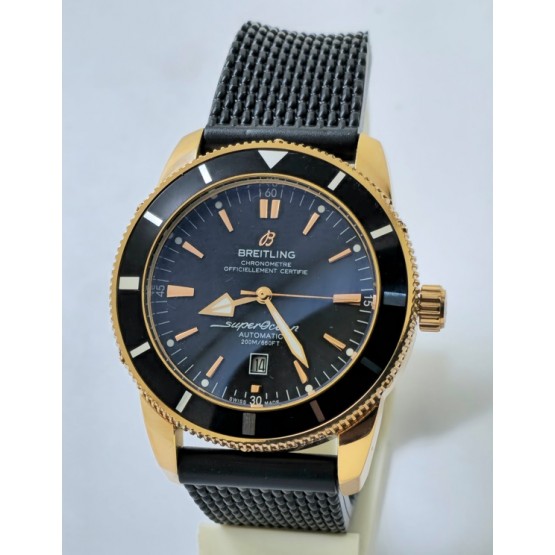 Breitling Superocean Black Rubber Strap Swiss Automatic Watch