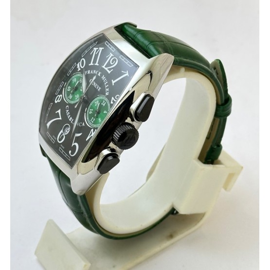 Franck Muller Casablanca Chronograph Green Leather Strap Watch