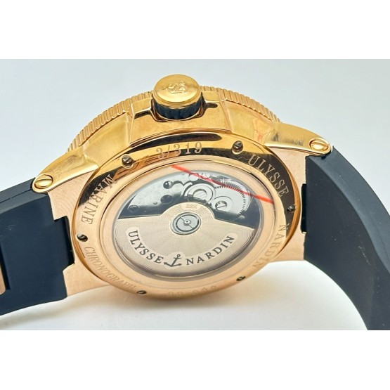 Ulysse Nardin Maxi Marine Rose Gold Black Rubber Strap Swiss Automatic Watch