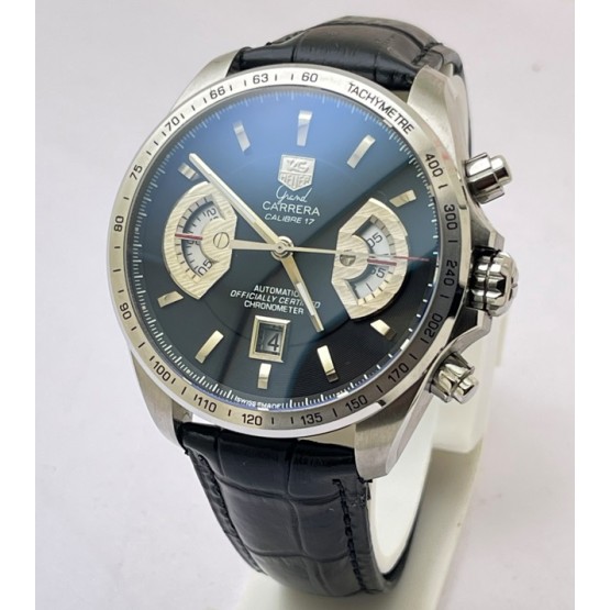 Tag Heuer Grand Carrera Calibre 17 Leather Strap Swiss ETA 7750 Valjoux Movement Automatic Watch