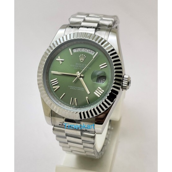 Rolex Day-Date Steel Roman Marking  Green Swiss Automatic Watch