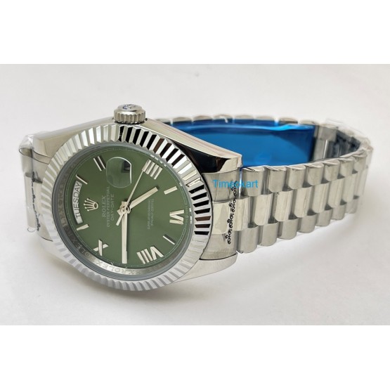 Rolex Day-Date Steel Roman Marking  Green Swiss Automatic Watch