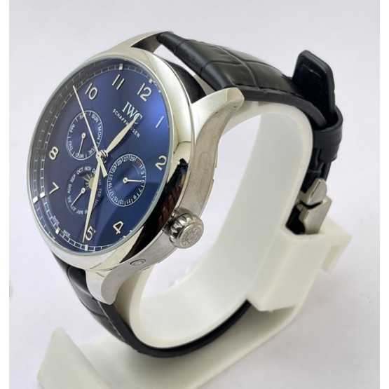 I W C Portugieser Perpetual Calendar Blue Swiss Automatic Watch