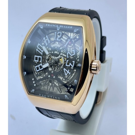 Franck Muller Yachting Anchor Rose Gold Black Strap Swiss Automatic Watch