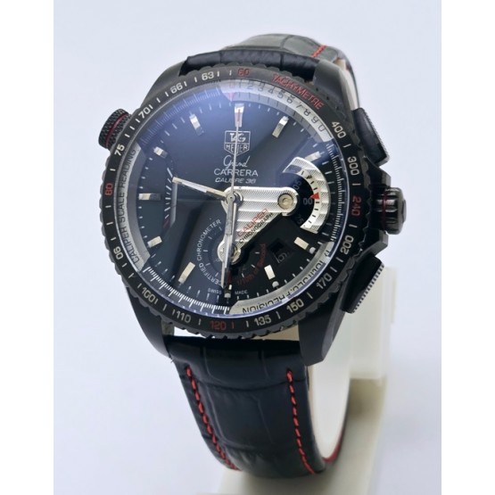 Tag Heuer Grand Carrera Calibre 36 ETA 7750 Valjoux Automatic Chronograph Leather Strap Watch