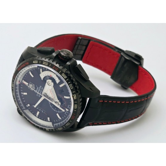 Tag Heuer Grand Carrera Calibre 36 ETA 7750 Valjoux Automatic Chronograph Leather Strap Watch