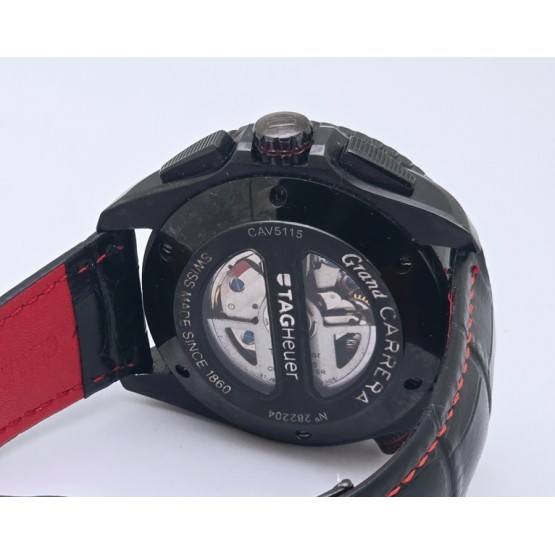 Tag Heuer Grand Carrera Calibre 36 ETA 7750 Valjoux Automatic Chronograph Leather Strap Watch