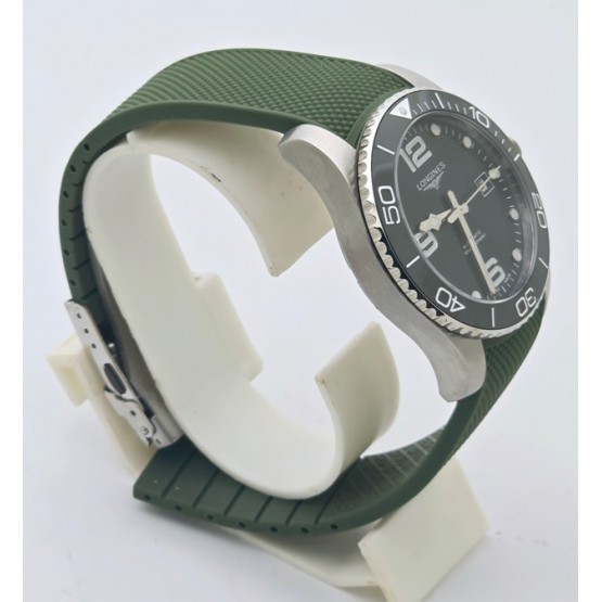 Longines Hydroconquest Green Rubber Strap Swiss Automatic Watch