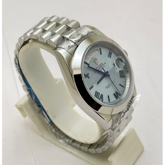 Rolex Day-Date Roman Mark Ice-Blue Swiss Automatic Watch