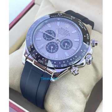 Rolex Daytona Grey Dial Black Rubber Strap Swiss Automatic Watch