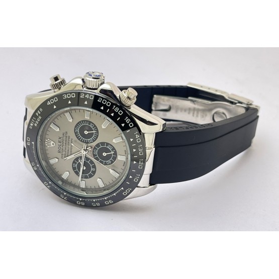 Rolex Daytona Grey Dial Black Rubber Strap Swiss Automatic Watch