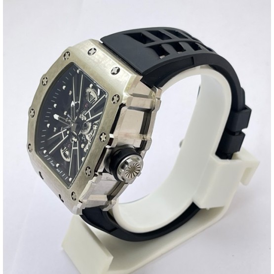 Richard Mille RM 1201 Black Rubber Strap Swiss ETA Automatic Watch