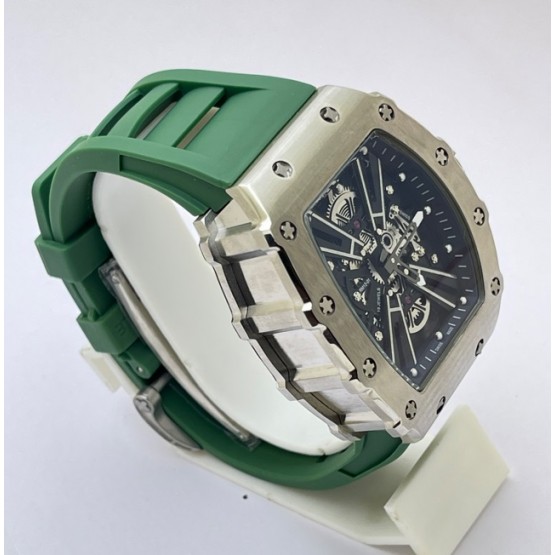 Richard Mille RM 1201 Green Rubber Strap Swiss ETA Automatic Watch