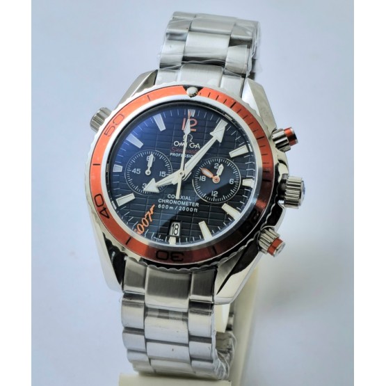 Omega Seamaster Planet Ocean Black Dial Orange Bezel Steel Watch