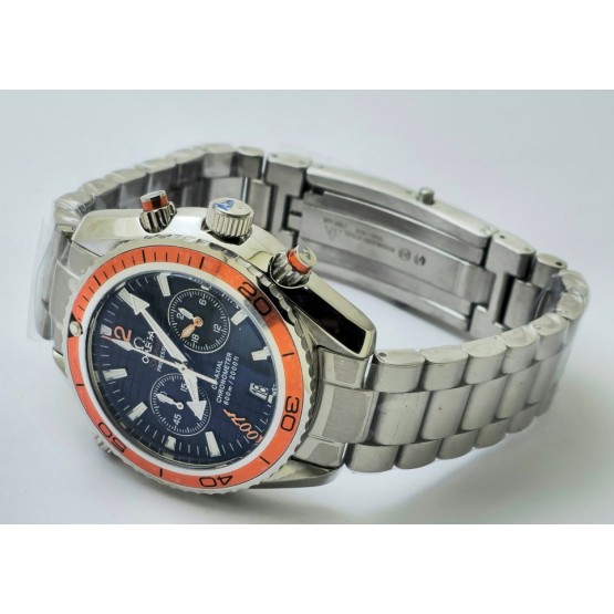 Omega Seamaster Planet Ocean Black Dial Orange Bezel Steel Watch