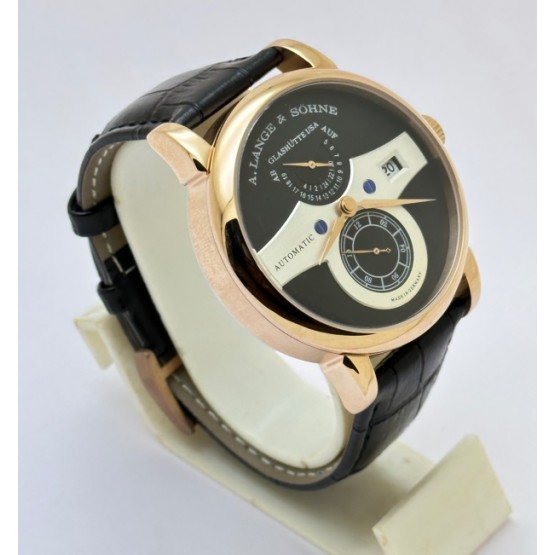 A. Lange & Shone Zeitwerk Rose Gold Black Swiss Automatic Watch