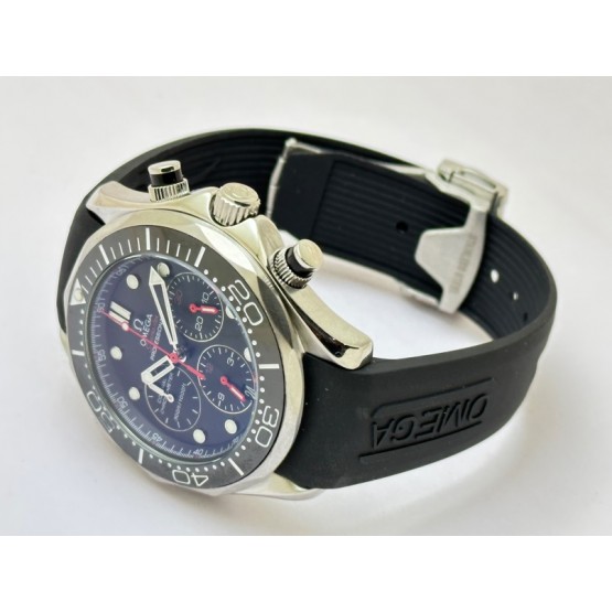 Omega Seamaster Diver 34th America Cup Chronograph Black Rubber Strap Watch