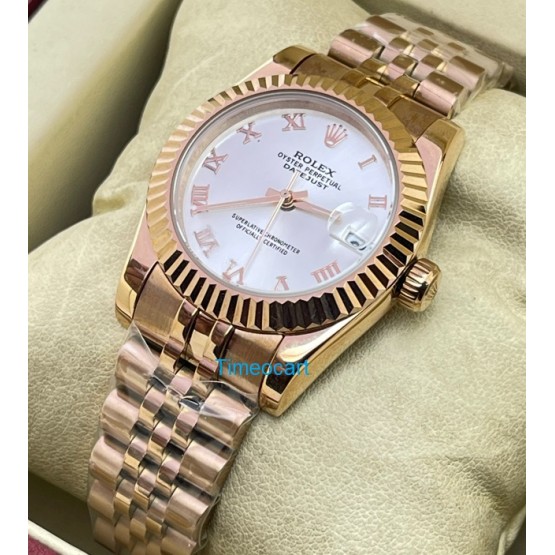 Rolex Datejust Roman Marker Rose Gold Swiss Automatic Ladies Watch