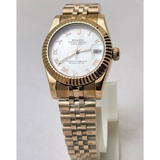 Rolex Datejust Roman Marker Rose Gold Swiss Automatic Ladies Watch