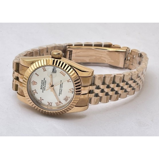 Rolex Datejust Roman Marker Rose Gold Swiss Automatic Ladies Watch