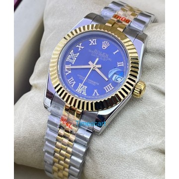 Rolex Datejust Roman Marker Blue Dual Tone Swiss Automatic Ladies Watch