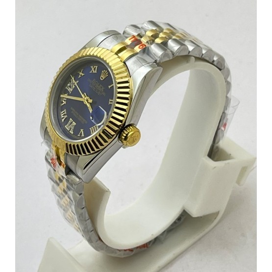 Rolex Datejust Roman Marker Blue Dual Tone Swiss Automatic Ladies Watch