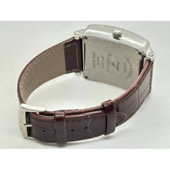 Franck Muller Square Master Steel Color Dreams Leather Strap Watch