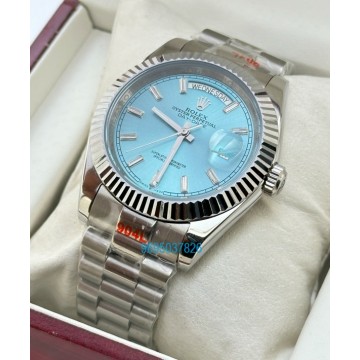 Rolex Day- Date Ice Blue Crystal Diamond Stick Mark Swiss Automatic Watch