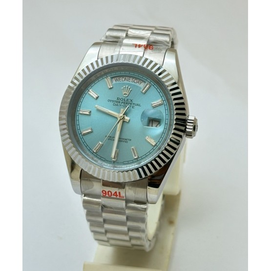 Rolex Day- Date Ice Blue Crystal Diamond Stick Mark Swiss Automatic Watch