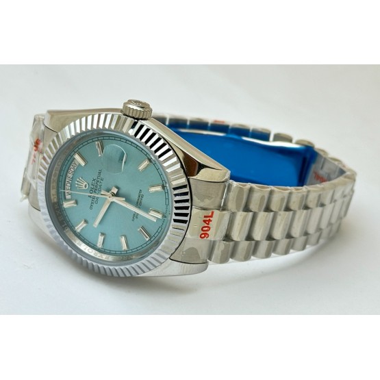 Rolex Day- Date Ice Blue Crystal Diamond Stick Mark Swiss Automatic Watch