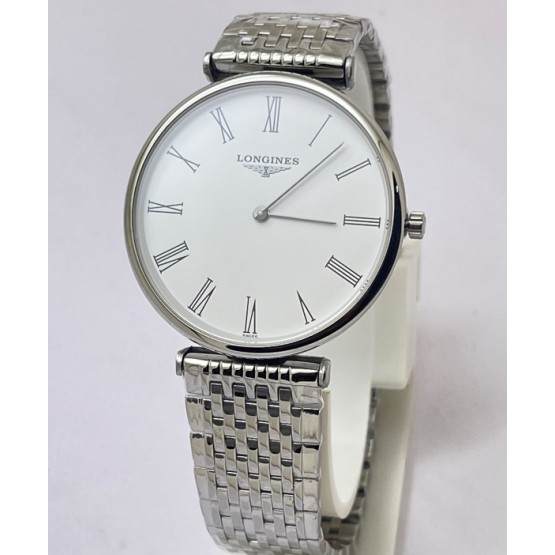 Longines Elegance La Grande White Steel Watch