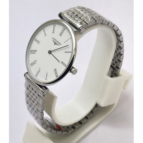 Longines Elegance La Grande White Steel Watch