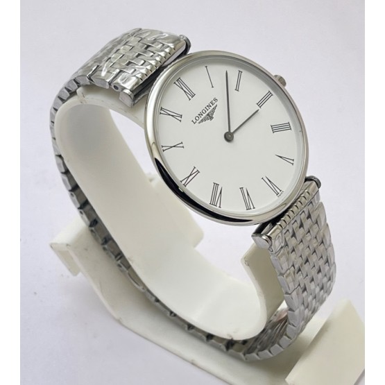 Longines Elegance La Grande White Steel Watch