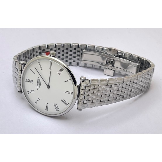 Longines Elegance La Grande White Steel Watch